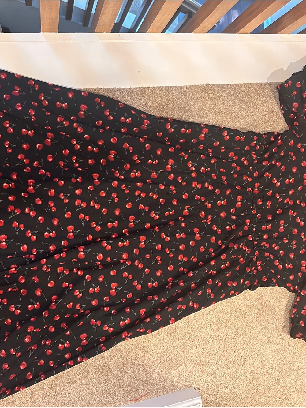 Ava & Viv Black Maxi Dress with Red cherry Print size XXL - Picture 7 of 8